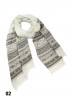 Abstract Printed Two-Tone Scarf W/ Fringe